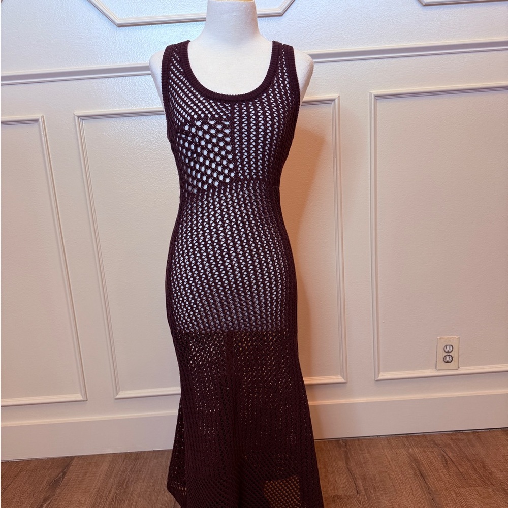 A.L.C. Dark Brown Crochet Dress